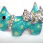 free shipping ~ Rhinestone lovely Puppy Green BROOCH P02