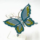 free shipping ~ rhinestone blue butterfly BROOCH P102 Gorgeous!