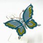 free shipping ~ rhinestone blue butterfly BROOCH P102 Gorgeous!