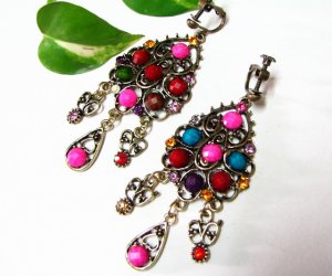 E1399 Exotic Jewelry Copper Hook Earrings 7.5cm