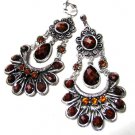 *FREE SHIPPING*E1610 Exotic Rhinestone Brown Clip On Earrings 8cm