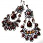 *FREE SHIPPING*E1610 Exotic Rhinestone Brown Clip On Earrings 8cm