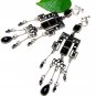 *FREE SHIPPING*E1623 Dangle Dark Rhinestone Clip On Earrings 11.5cm