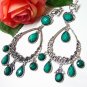 E1653 Charming Green Exotic Clip On Earrings 11cm Huge! ~ FREE SHIPPING~