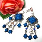 ~FREE SHIPPING~E1674 Charming Blue Dangle Clip On Earrings 8cm