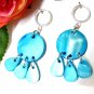 ~ FREE SHIPPING ~E470 Mother of Pearl Charming Blue Shell Clip On Earrings 6cm