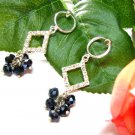 ~ FREE SHIPPING ~E1436 Unique Rhinestone & Crystal Dangle Clip On Earrings 5.5cm