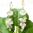 ~ FREE SHIPPING ~E1437 Crystal Dangle Clip On Earrings 6.3cm Charming!!  gs 5.5cm