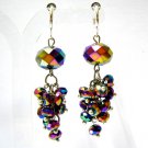 ~ FREE SHIPPING ~E1444 Bling Bling Crystal Dangle Clip On Earrings 6.3cm Gorgeous!!