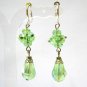 ~ FREE SHIPPING ~E1449 Green Crystal Glass Beads Dangle Clip On Earrings 5.5cm Charming!!