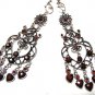 ~ FREE SHIPPING ~E1731 Brown Rhinestone Dangle Exotic Jewelry Clip On Earrings 10.5cm Huge!