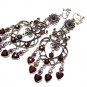 ~ FREE SHIPPING ~E1731 Brown Rhinestone Dangle Exotic Jewelry Clip On Earrings 10.5cm Huge!