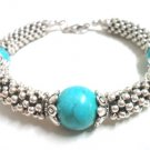 *FREE SHIPPING* BA241 TIBETAN SILVER BLUE BRACELET