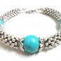 *FREE SHIPPING* BA241 TIBETAN SILVER BLUE BRACELET