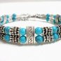 *FREE SHIPPING* BA260 TIBETAN SILVER 2 STRAND BLUE BRACELET