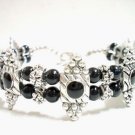 *FREE SHIPPING* BA272 TIBETAN SILVER BLACK BEADS BRACELET