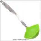 NEW COLORS SILICONE LADLE PUNCH SOUP COOKING SERVING NON-STICK SPOON GREEN