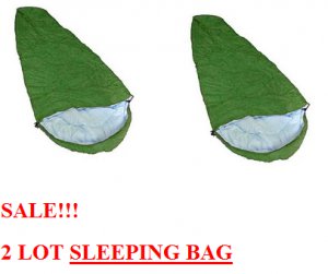 SALE!!! 2 LOT NEW LIGHT BACKPACK MUMMY SLEEPING BAG BIKE CAMPING TENT 20 DEGREE