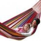 P-C NEW MULTI COLOR OUTDOOR 100% COTTON SINGLE FURNITURE HAMMOCK SWING HANGING BED