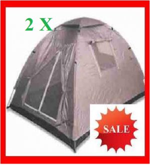 P-C SALE 2 LOT NEW LIGHT BACKPACK 4 MAN FAMILY TENT ANTI-UV BIKE MOTORCYCLE CAMPING