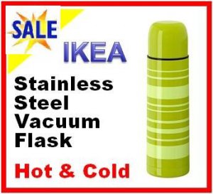P-C NEW IKEA Unbreakable STAINLESS STEEL VACUUM THERMOS COFFEE BOTTLE  TRAVEL HOT COLD 16 oz / 500