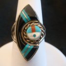 Vintage Zuni Sterling Inlay Ring Size 5 Vintage Zuni Sterling Inlay Ring Size 5