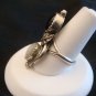 Vintage Native American Sterling Onyx & Moon Stone Ring SZ 7 3/4