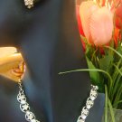 VINTAGE RHINESTONE CHOKER & AURORA BOREALIS CLIP ON EARRINGS VINTAGE RHINESTONE CHOKER & AURORA BOREALIS CLIP ON EARRINGS