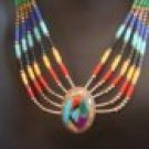 Vintage Native American Style Southwestern Sterling Silver Inlay Necklace Vintage Native American Style Southwestern Sterling Silver Inlay Necklace