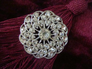 Vintage Estate Unsigned Rhinestone Sun Burst Brooch Pin