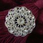 Vintage Estate Unsigned Rhinestone Sun Burst Brooch Pin