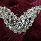 Vintage Estate Unsigned Rhinestone V Wing Shaped Brooch Pin Vintage Estate Unsigned Rhinestone V Wing Shaped Brooch Pin
