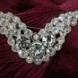 Vintage Estate Unsigned Rhinestone V Wing Shaped Brooch Pin