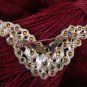 Vintage Estate Unsigned Rhinestone V Wing Shaped Brooch Pin