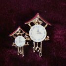 Estate Unsigned Set of Cuckoo Clock Sweater or Collar Pins Estate Unsigned Set of Cuckoo Clock Sweater or Collar Pins