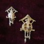 Estate Unsigned Set of Cuckoo Clock Sweater or Collar Pins