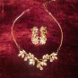 Estate Vintage Unsigned Rhinestone Necklace and Earrings Set Bridal, Wedding, Special Event