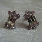 Estate Vintage Signed Weiss Yellow & Clear Rhinestone Screw back earrings