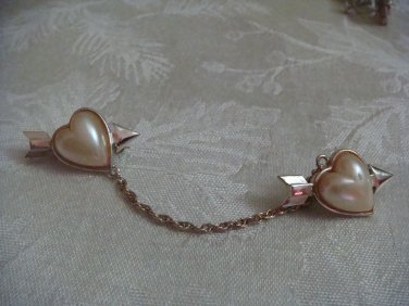 Estate Unsigned Sweater Pin Set Valentines Hearts and Arrows