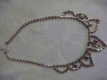 Estate Vintage Unsigned Rhinestone Necklace Choker