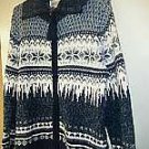 WINTER CHRISTMAS SWEATER SIZE M.  BLUE AND WHITE