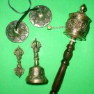 Tibetan Prayer Set includes Prayer Wheel   Tingksa    Bell (no Dordje)