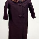 Vintage Ladies Wool Brown Coat Brown Fur Collar 1940s Original Owners Excellent