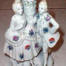 Colonial Lamp pre-war Japan Man and Woman Ceramic Excellent condition