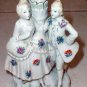 Colonial Lamp pre-war Japan Man and Woman Ceramic Excellent condition