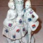 Colonial Lamp pre-war Japan Man and Woman Ceramic Excellent condition