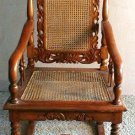 Rocking Chair Handmade Indonesia Hard wood UNIQUE ART Wicker Seat and Back