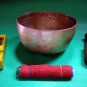 Tibetan Singing Bowl L ANTIQUE Gift set hand hammered 6.5" D  21 oz plus bonuses