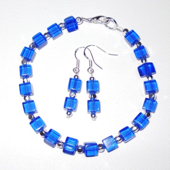 Cobalt Blue Bracelet And Earrings