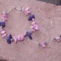 Turquoise Mauve Nugget Bracelet And Earrings Set